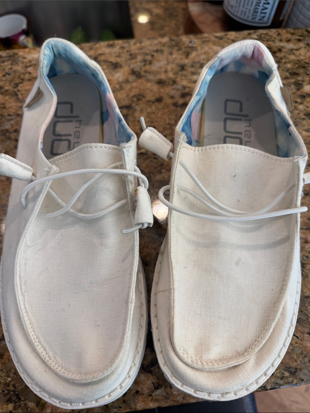 Hey Dude Kids Cream Canvas Slip-On Sneakers